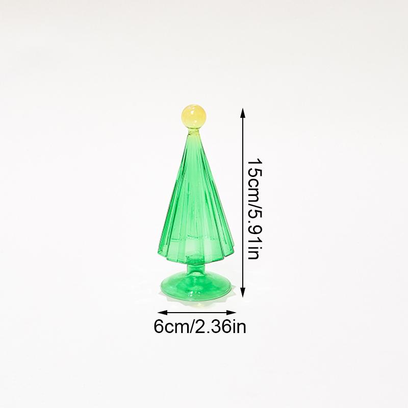 1PC Handmade Crystal Holiday Gift Gift for Colleague Glass Christmas Tree Decor Office Christmas Decoration