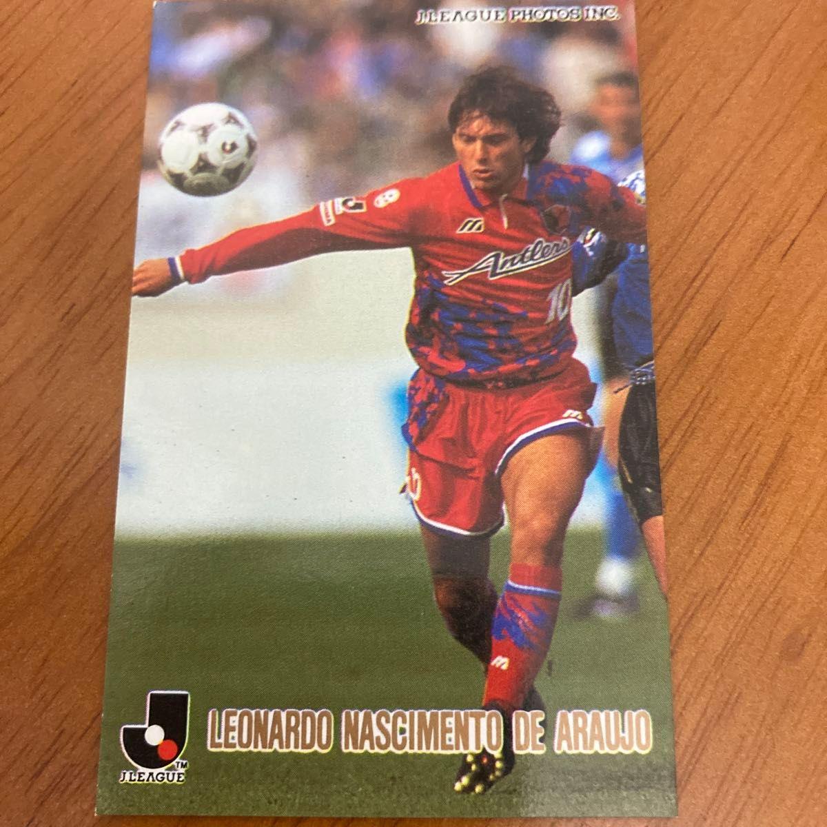 Used (Today s limited price) 1996 J.League Chips Card Gold Lettering Former Brazil Representative Leonardo Player Kashima Antlers