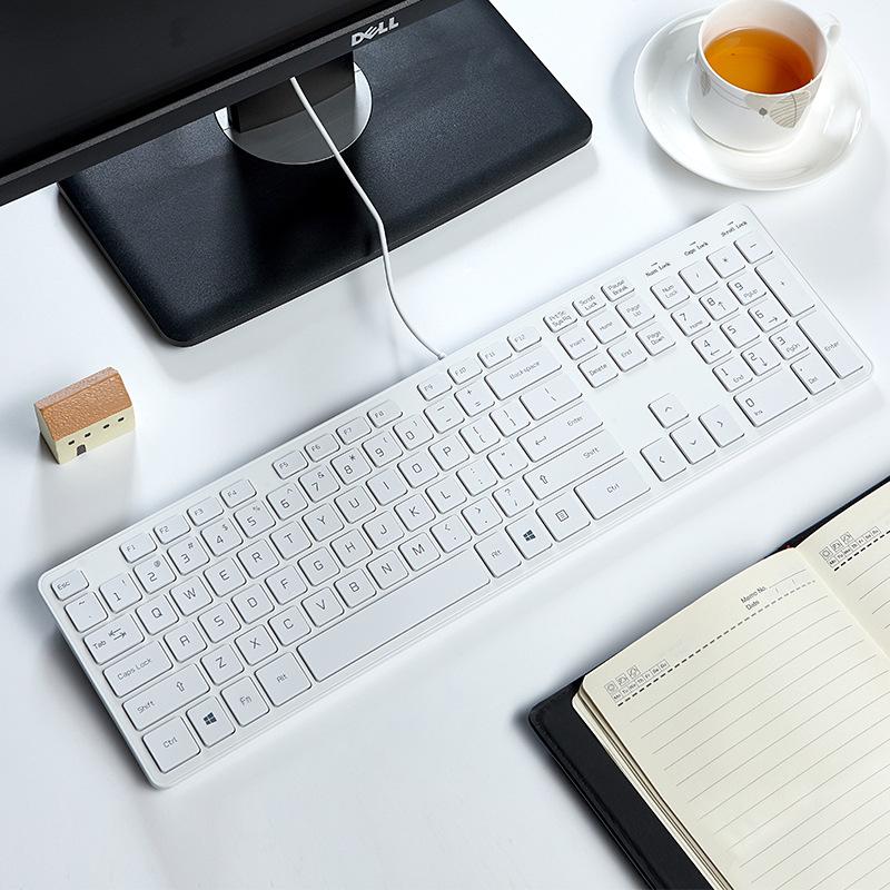 KB1430 Wired Silent Keyboard & Mouse Set - Ultra-Thin Design for Office & Laptop Use