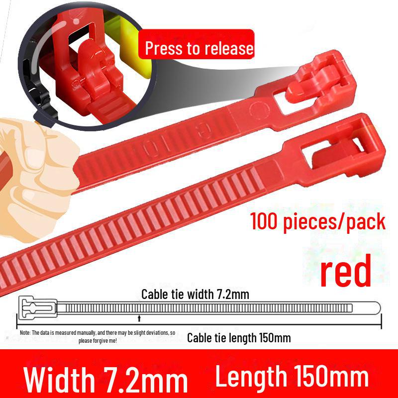 Reusable Nylon Cable Tie with Square Head, Black & White