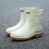 New short tube waterproof shoes men's rain shoes Korean version fashionable wear-resistant kitchen work non-slip rain boots