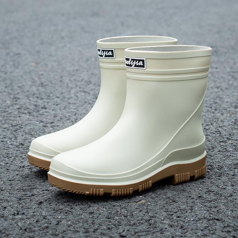 New short tube waterproof shoes men's rain shoes Korean version fashionable wear-resistant kitchen work non-slip rain boots