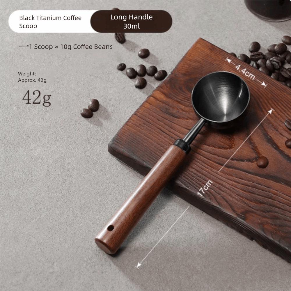 15/30ml Round Head Measuring Spoon Stainless Steel Wooden Handle Measuring Cup Measuring Accessory Home Kitchen Baking Tools