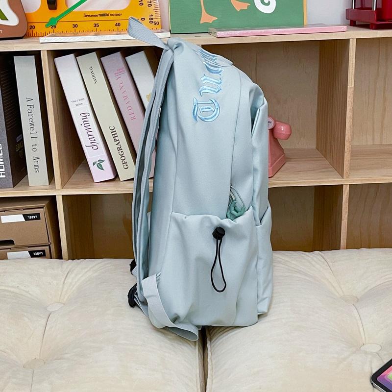 Student Schoolbag Women's Large Capacity Solid Color Backpack