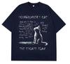 Schr?dinger's Cat - Physics-themed Creative Summer Short-sleeved Cotton T-shirt for Men and Women, Streetwear, Loose T-shirt