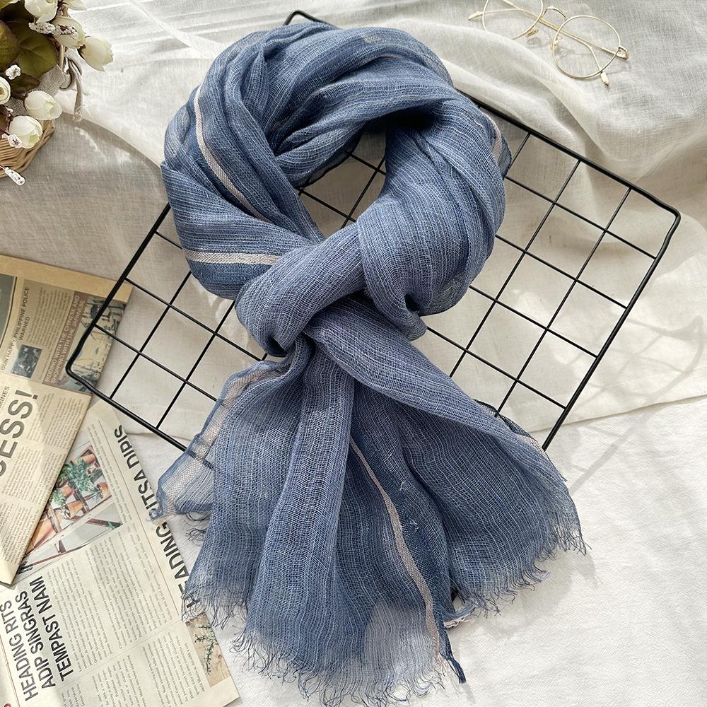 

Women Light And Breathable Scarf Pure Linen Solid Scarf Neckwear Unisex Children Spring Autumn Winter Female Foulard Wrap 65x200cm