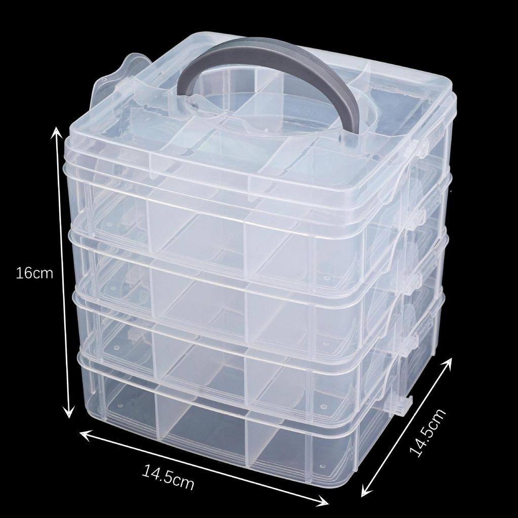 Transparent DIY Jewelry Storage Box - Detachable and Stackable Organizers for Tools and Earrings
