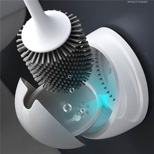 Silicone Toilet Brush For WC Accessories Drainable Toilet Brush Wall-Mounted Cleaning Tools Home Bathroom Accessories Sets