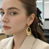 Simple Stainless Steel Teardrop Ear Clips 18 Gold-Plated Hypoallergenic Smooth Non-Piercing Clip on Earrings for Women