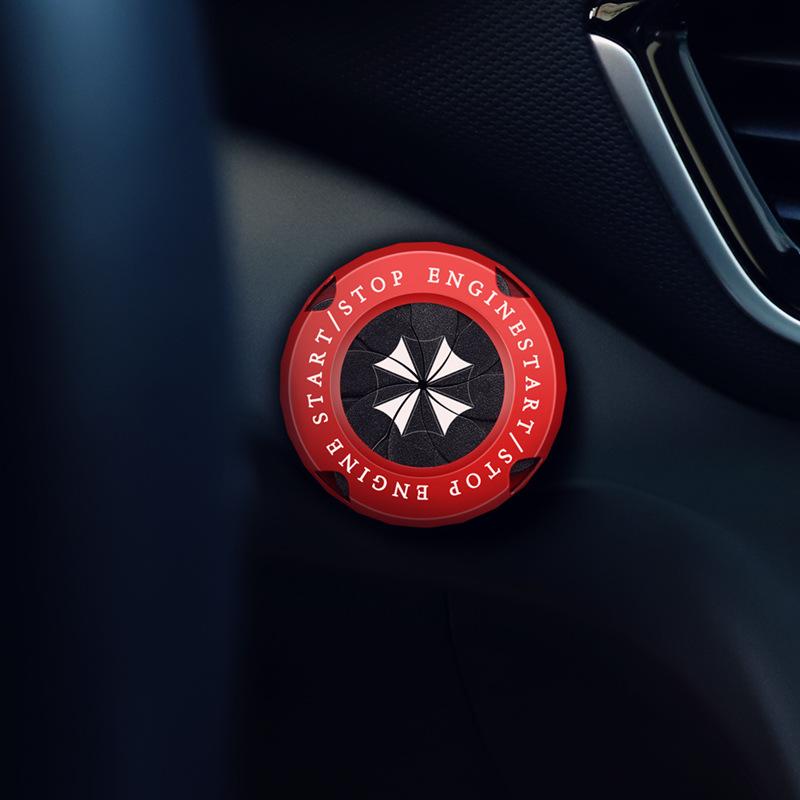 Evil Smiley/Skeleton Onekey Start Stop Button Cover Car Interior Decor Start Switch Protective Cover Motorcycle Start Ring