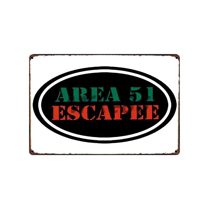 [ Mike86 ] Wanring AREA 51 I WANT TO BELIEVE UFO Aliens Metal Sign Wall Plaque Poster Custom Painting Room Decor Art LT-1695