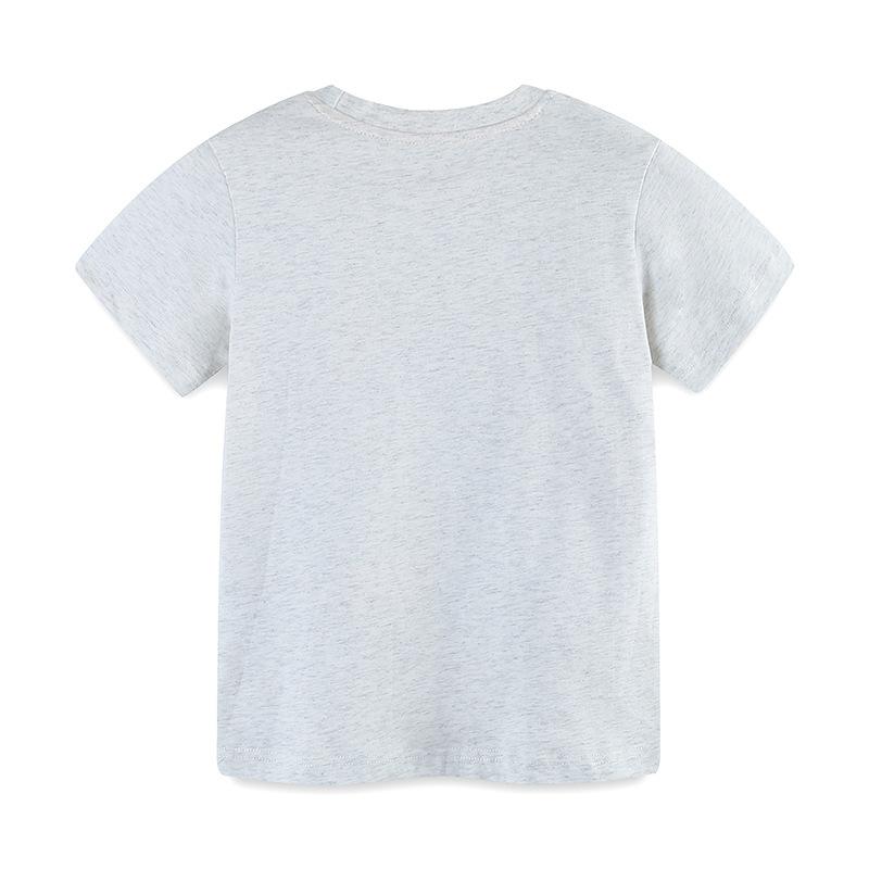 Children's Clothing T-shirts Children's Cartoon Printed T-shirts Summer Knitted Cotton Round Neck Boys' Tops