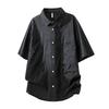 Retro Casual Collared Men's Summer Loose Plus Size Versatile Short Sleeved Shirt