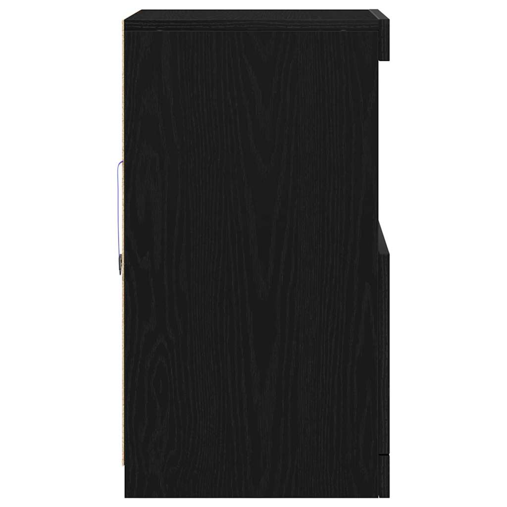 LED Sideboard in Black Oak Look 41 x 37 x 67 cm