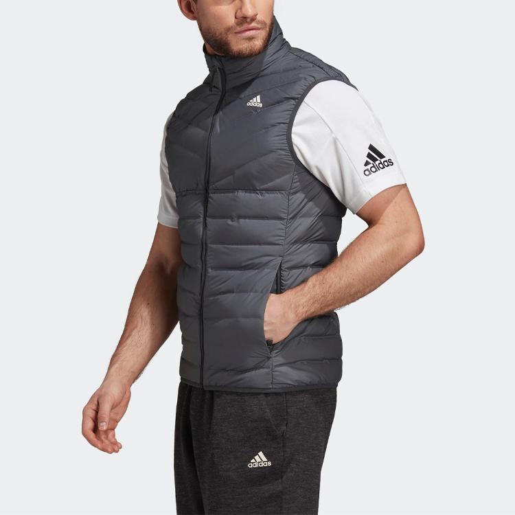 Adidas Varilite Sports Warm Reflective Stand Collar Down Vest Men Vests Gray DZ1425