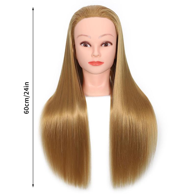 24 Zoll Professioneller Schaufensterkopf mit Haaren für Salon Friseur Training Übungs-Mannequin Schneidetechniken