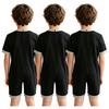 3Pcs Adaptive Anti-Strip Jumpsuit for Kids Back Invisible Zipper Round Neck Short Sleeve Contrast Color Thigh Length with Pocket