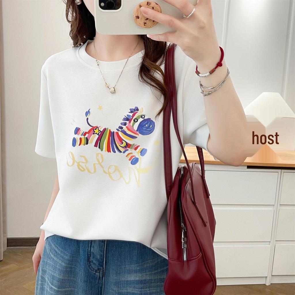 2026 Plus Size Women's Summer Round Neck Short Sleeve Air Cotton T-Shirt - Fat Girl Fashion