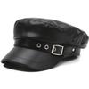 Fashion Women's Beret Hat, Winter Korean Style Leather Peaked Cap, Plain Color Baker Boy Hat for Women