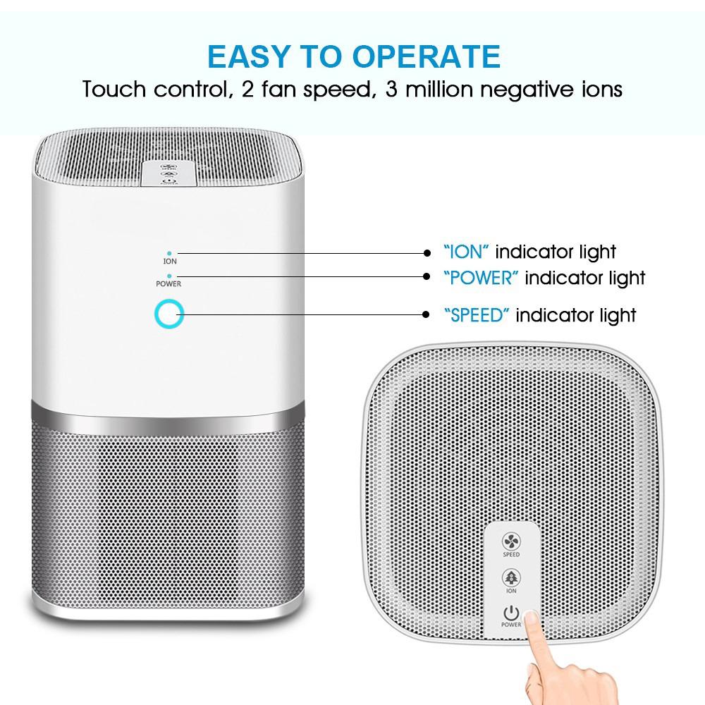 A-DST01 Air Purifier HEPA Active Carbon Filter No Ozone Odour PM Eliminator Air Purification
