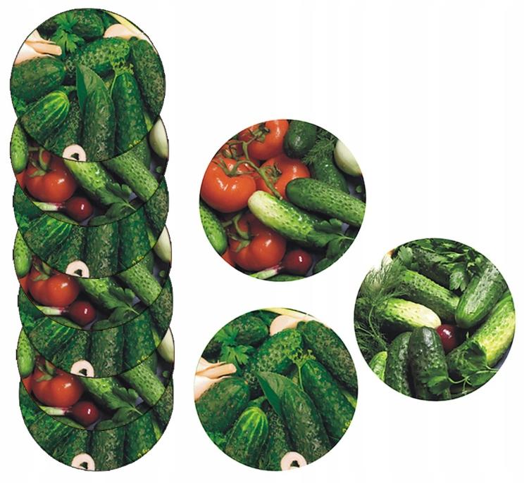 Cucumber Motif Lids for Preserve Jars, 4-Closure