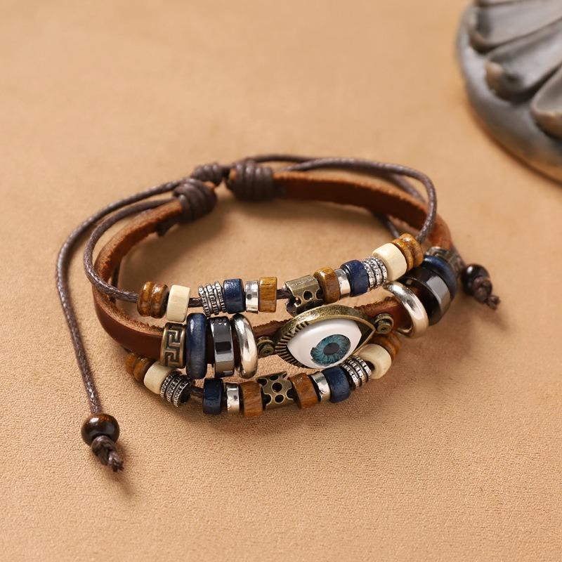 Handmade Bohemian Exotic Bracelet Retro Men's and Women's Woven Multi-layer Stacked Bracelet Niche Hand Rope