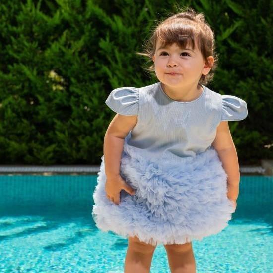 Blue Dress Pool Party Dress For Baby Girl Blue Mermaid Dress For
