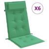 VidaXL High Back Chair Cushions Set of 6 Green Oxford Fabric, Cushion, Chair Cushion, Seat Cushion 361891
