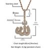 THE BLING KING Pendentif Allah Collier Charms Zirconium Cubique Iced Out Colliers Bijoux Mode pour Cadeau