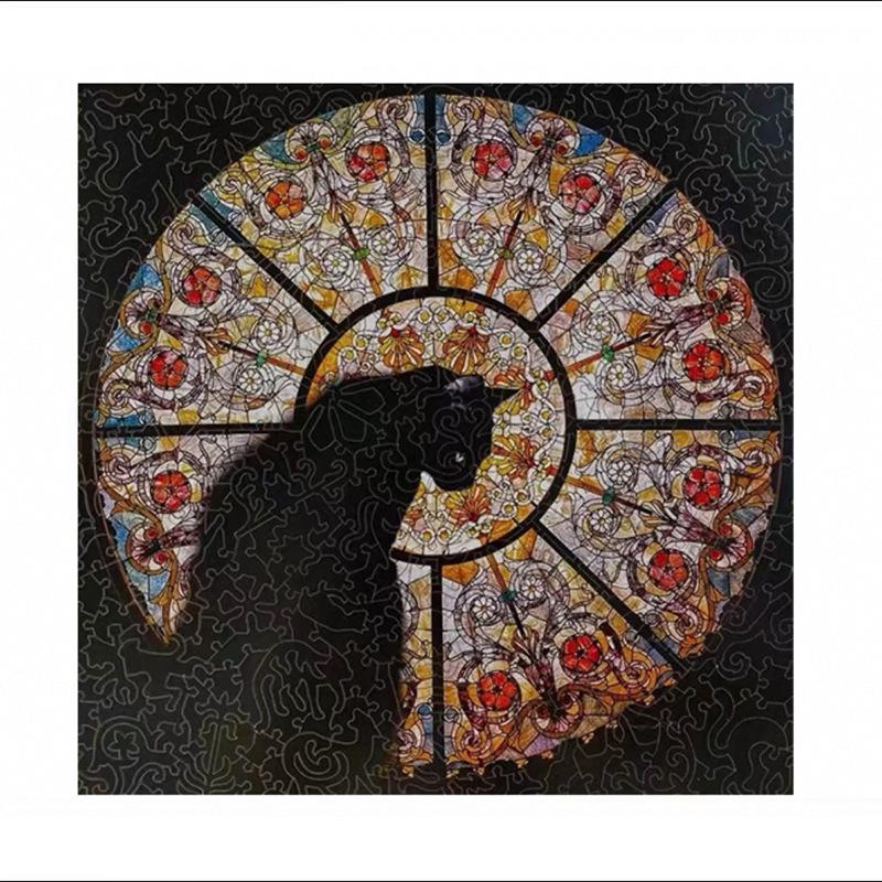 Church Cat Wooden Irregular Jigsaw Puzzle, 372 Pieces - High-Quality Adult Educational Gift