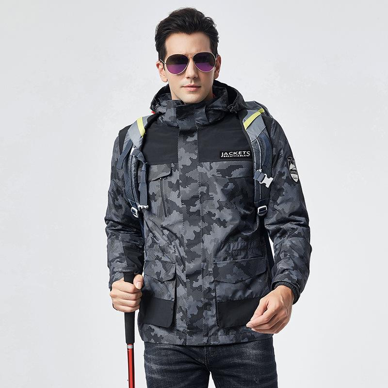 Unisex Winter Windproof Jacket with Fleece Liner - Detachable 3-in-1 Set
