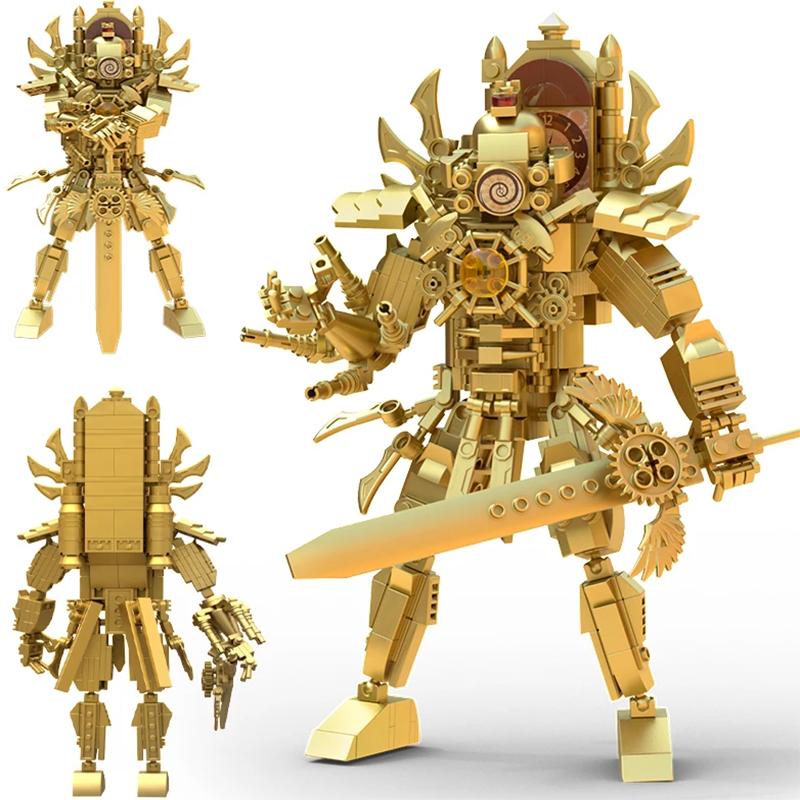 MOC Skibidi Toilet Action Figure Building Blocks Titan Clock Man Upgrade 4.0 Bricks DlY Toys For Kid Christmas Birthday Gifts
