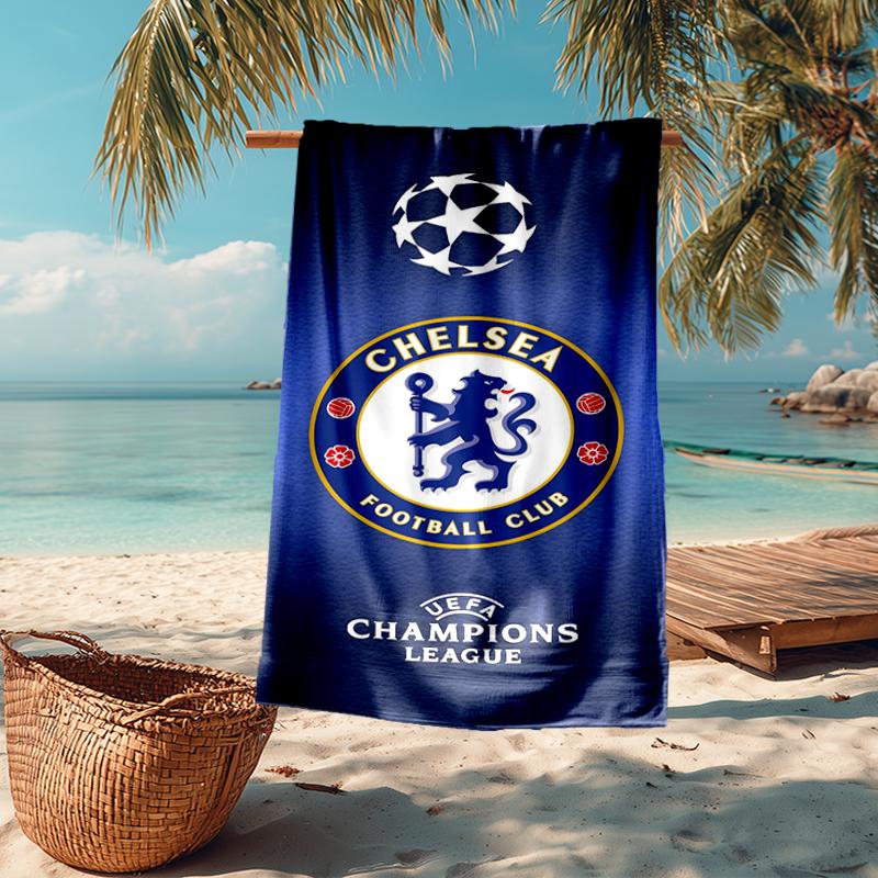 Ultra-Soft Beach Towel with Chelsea Football Club Theme,Ideal for Pool - Camping, Diving - Perfect Travel Essential, Vibrant Beach Towel.