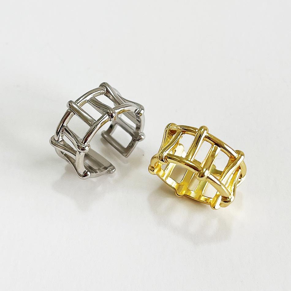 Korean Fashion Gold Silver Plated Rings for Women Big Large Square Open Finger Ring Chunky Jewelry 2024 New Hot