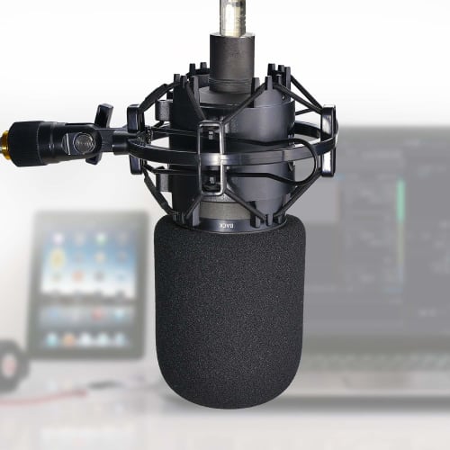 SUNMON AT2020 Windscreen Shock Mount Stand with Foam Pop Filter for Audio-Technica AT2020, AT2035, AT4040, AT2020USB, and ATR2500x Condenser Microphon