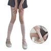 Women Spring Summer Sweet Ruffled Trim Calf Socks Leg Cover Japanese Style Frilly Slouch Socks Thin Middle Tube Stocking