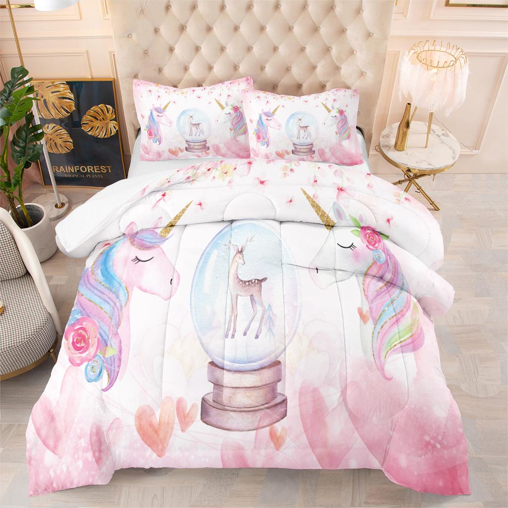 Colorful Wolf Head Quilt Fat Quilt Digital Printing Bedding Three-piece Quilt Cover