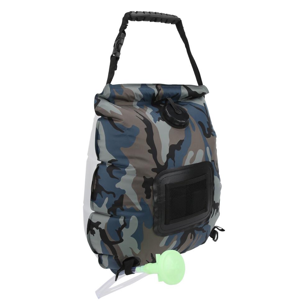 Portable Solar Shower For Camping, Solar Heated Bag With Upgraded Shower Head And Thermometer, Lightweight Solar Power Outdoor Shower With Net Bag For