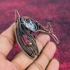 Pinolith Jasper Gemstone Pendant Copper Wire Wrap Fish Pendant Handmade Jewelry