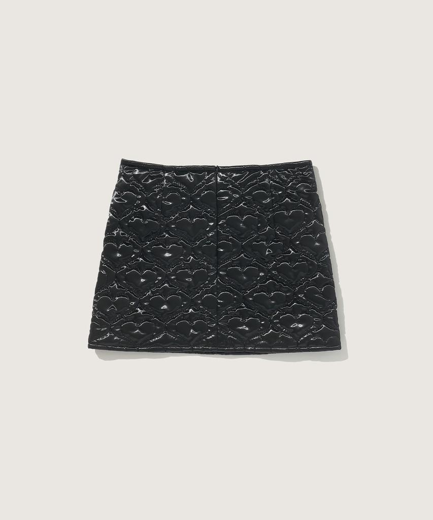 Plack Woman Heart Padded Skirt Black