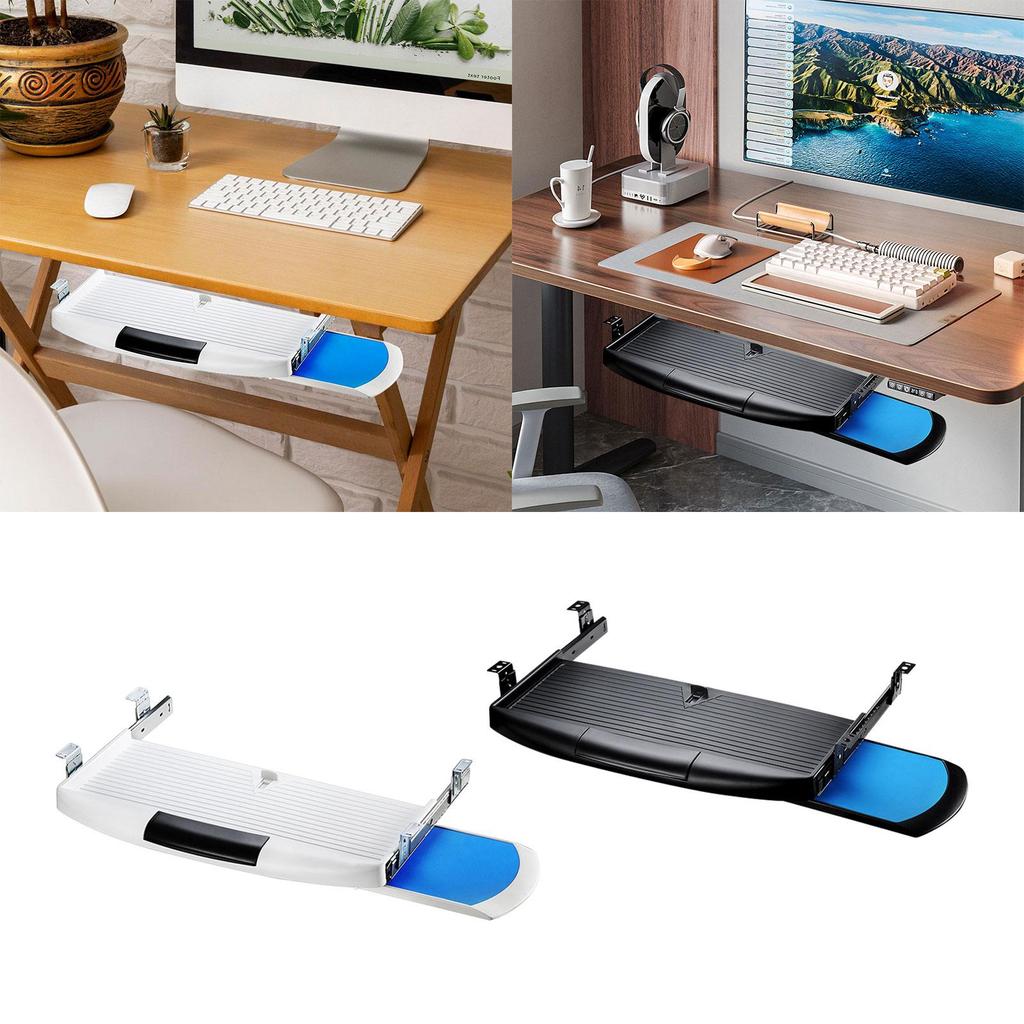 Keyboard Tray Under Desk Keyboard Organize Multipurpose Ergonomic Sliding Out Keyboard Drawer Tray for Home Office