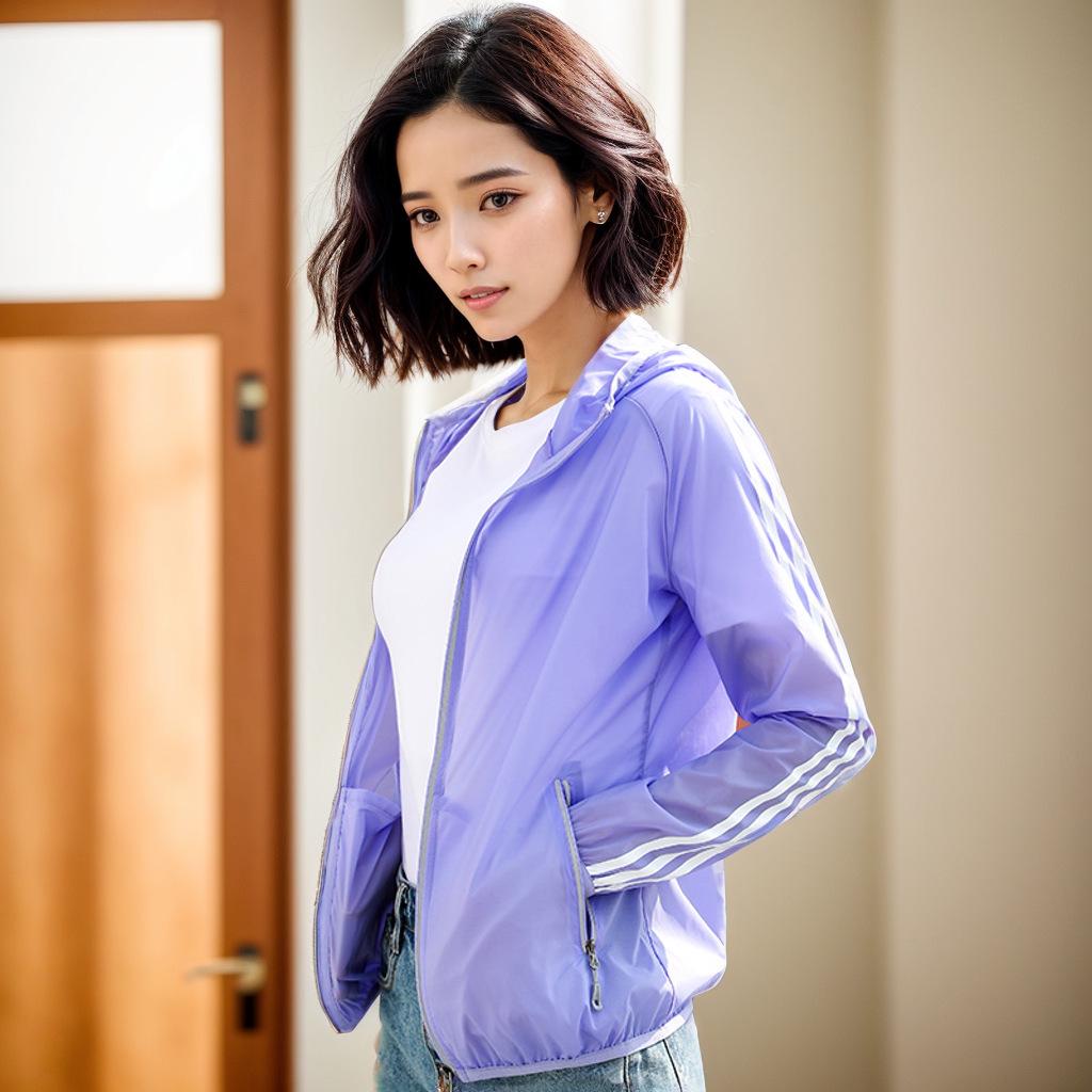 

Ice Silk Women s UV Protection Jacket - Lightweight, Breathable Summer Cardigan M