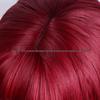 Wine Red Long Curly Wig with Full Bangs and Straight Ends - New Style