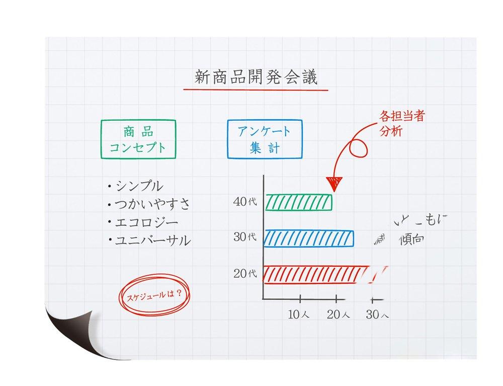 Mag-Ex Magnetic Whiteboard Sheet with Dark Lines, Medium, MSHP-4560-M