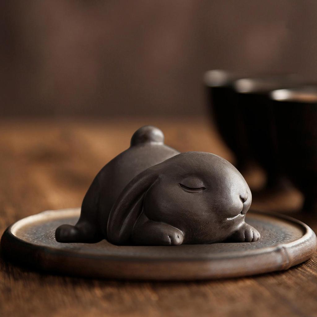 Bunny Statue Tea Table Decor Art Decoration Rabbit Figurine for Office