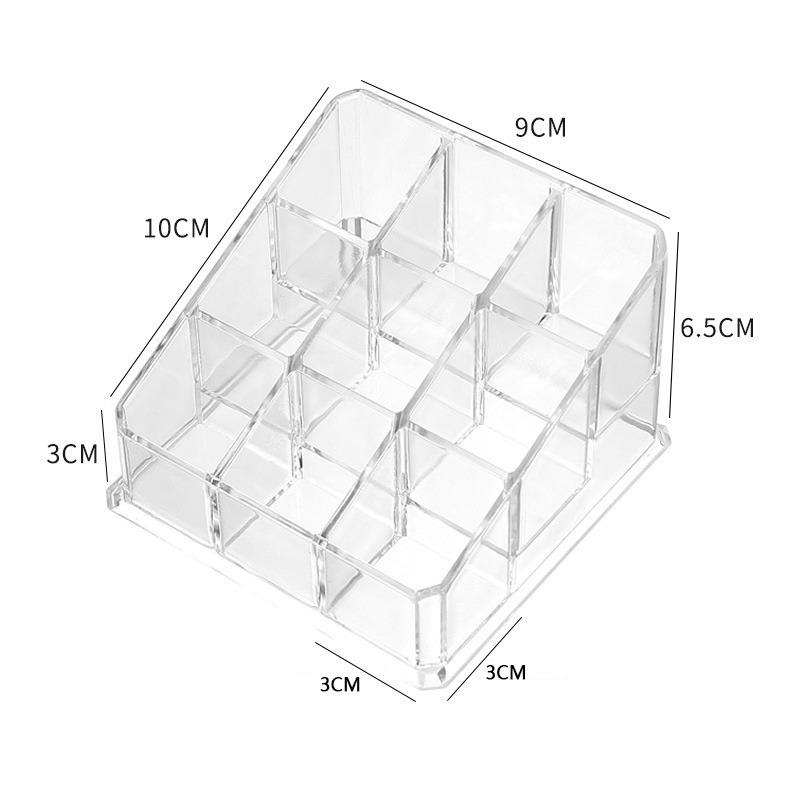 Trapezoid Clear Makeup Display 40 Lattices Lipstick Stand Case Cosmetic Organizer Holder Box