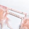 Aduloty Dámské sexy spodní prádlo Kostice Podprsenka Řetízek Zdobení Peří Prošívání Erotické spodní prádlo Růžová Tenká krajka Perspektiva Set