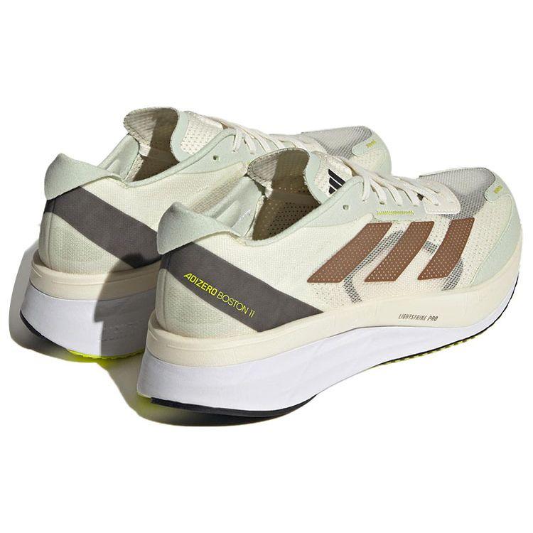 Adidas Adizero Boston 11 Comfortable Fabric Synthetic Leather Low-Top Running Shoes Unisex Running Shoes Beige ID4443