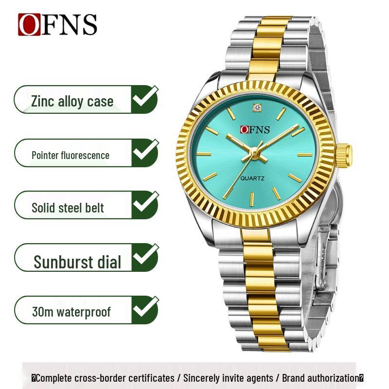 Oufanni Women s Luminous Quartz Waterproof Watch with Steel Band