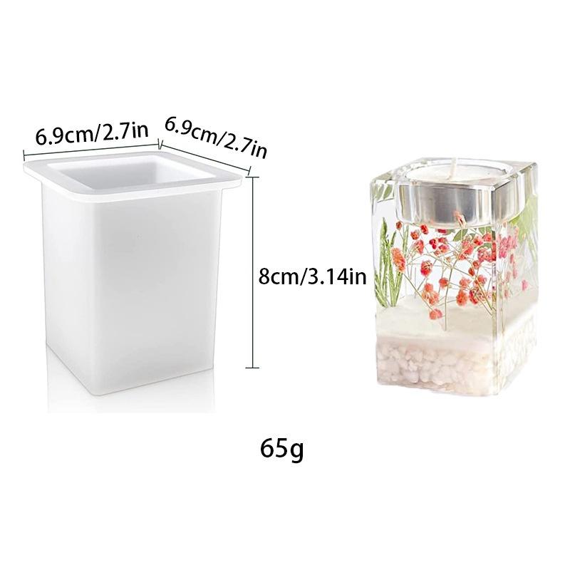 DIY Crystal Epoxy Resin Mold 3D Rectangles Ornaments Candle Holder Candlestick Mirror Silicone Molds Aromatherapy Mold Making